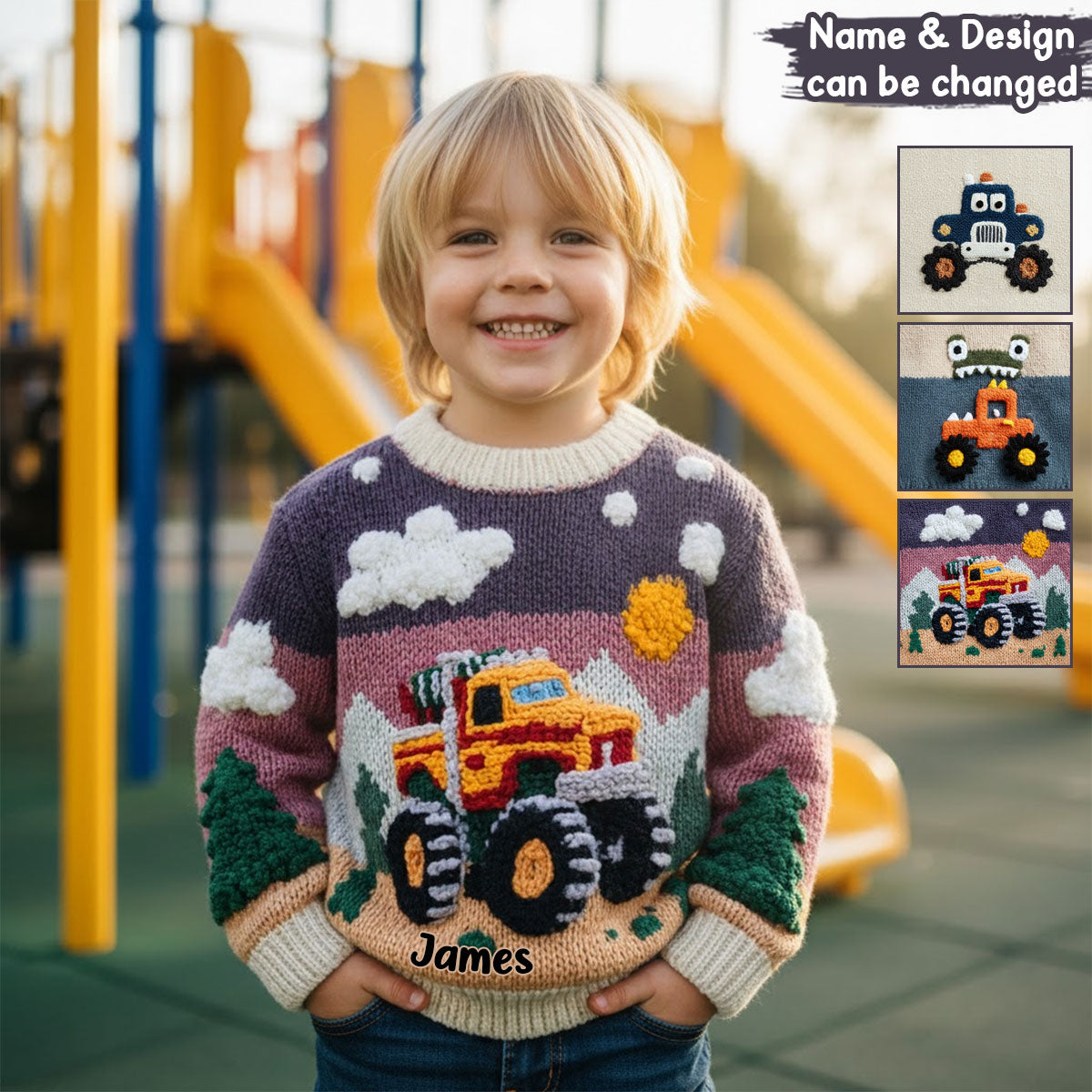 Liebes-Truck - Personalisierter Kinder-Pullover