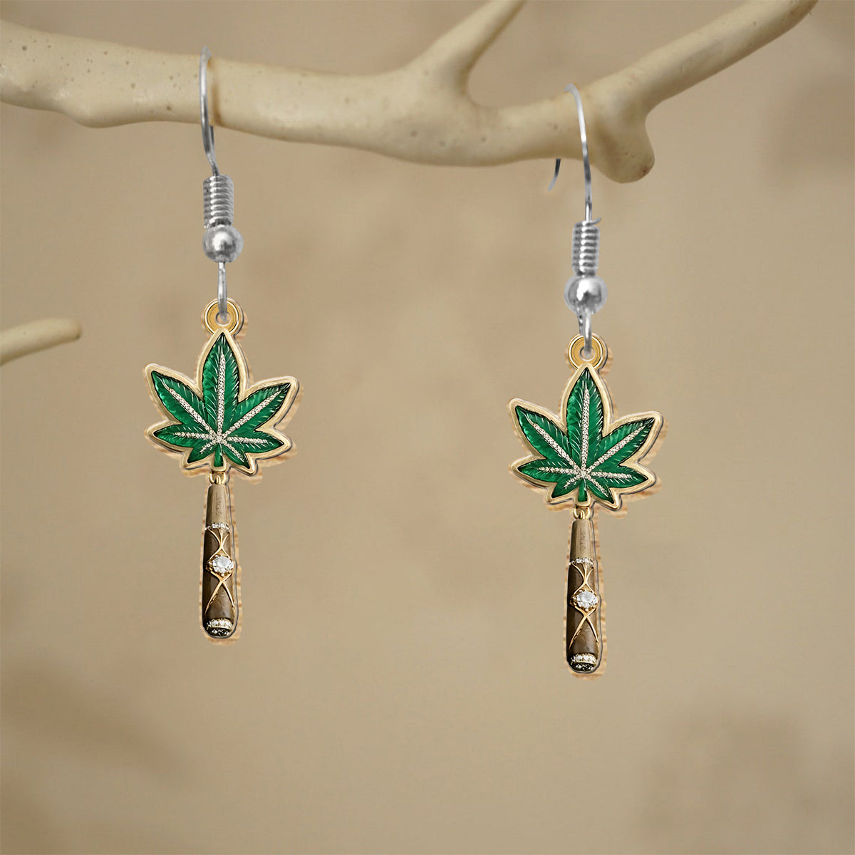 Feeling Dope - Personalisierte Weed Ohrringe & Anhänger Halskette