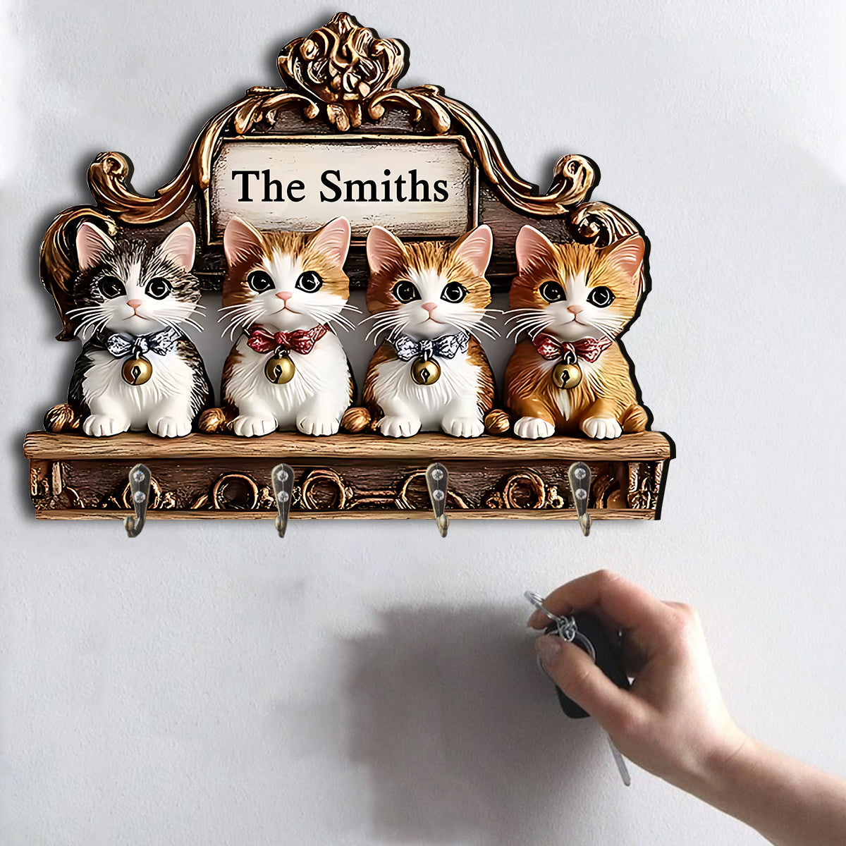 Welcome Home - Personalized Cat Custom Shaped Hanging Rack