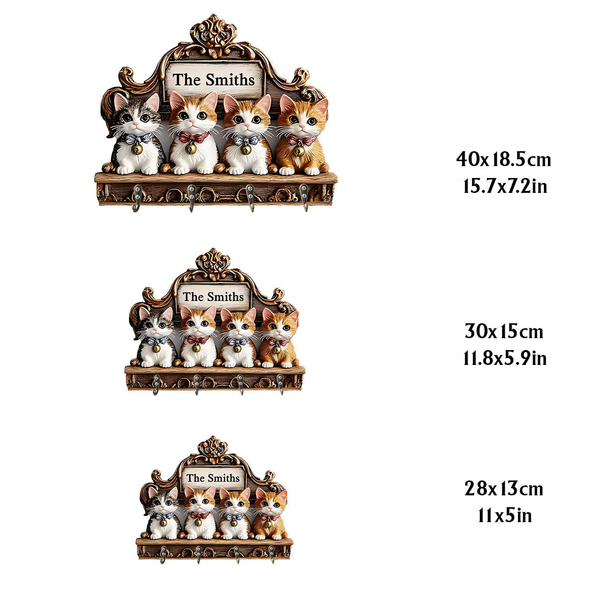 Welcome Home - Personalized Cat Custom Shaped Hanging Rack