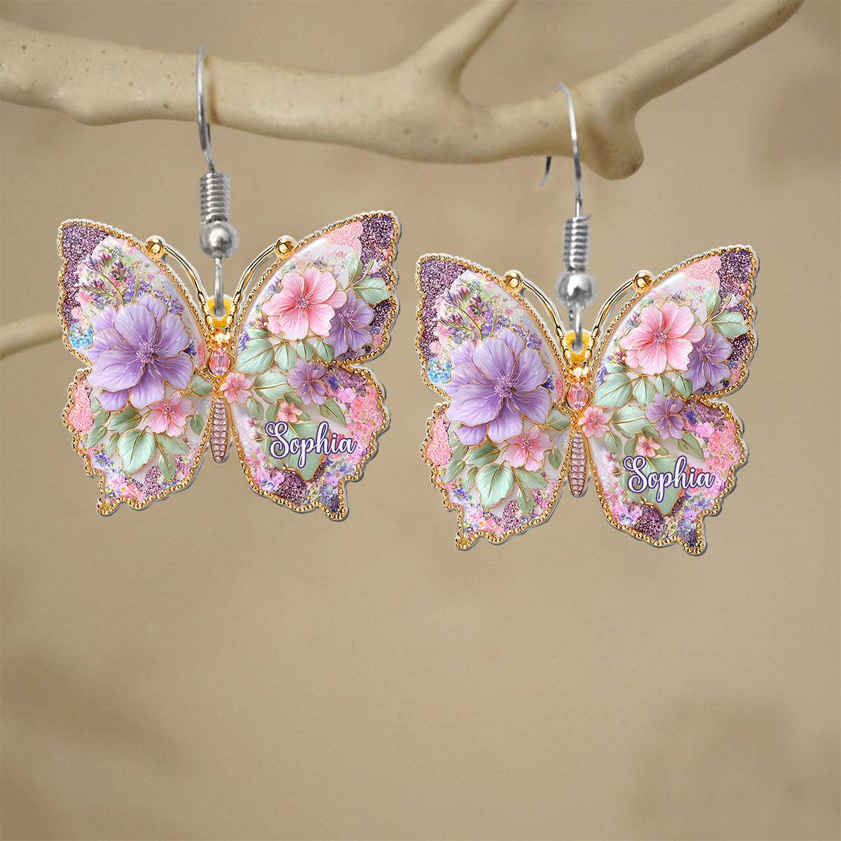 Schmetterlingsliebe – Personalisierte Schmetterlingsohrringe