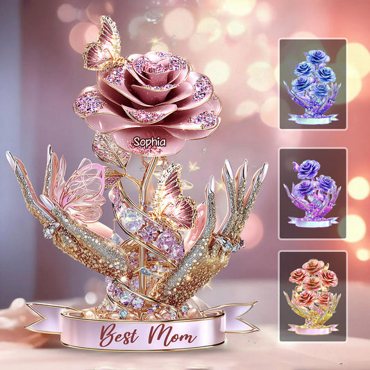 Beautiful Roses Gift For Mom, Grandma - Personalized Mother Custom Shaped Acrylic Plaque