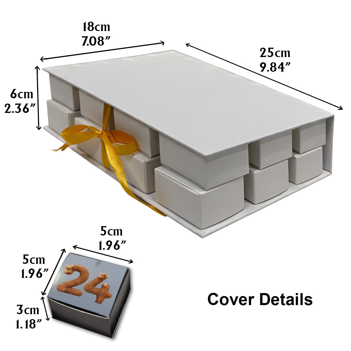 Highland Cow In Winter - Personalized Highland Cow Folded Advent Calendar With Ornaments