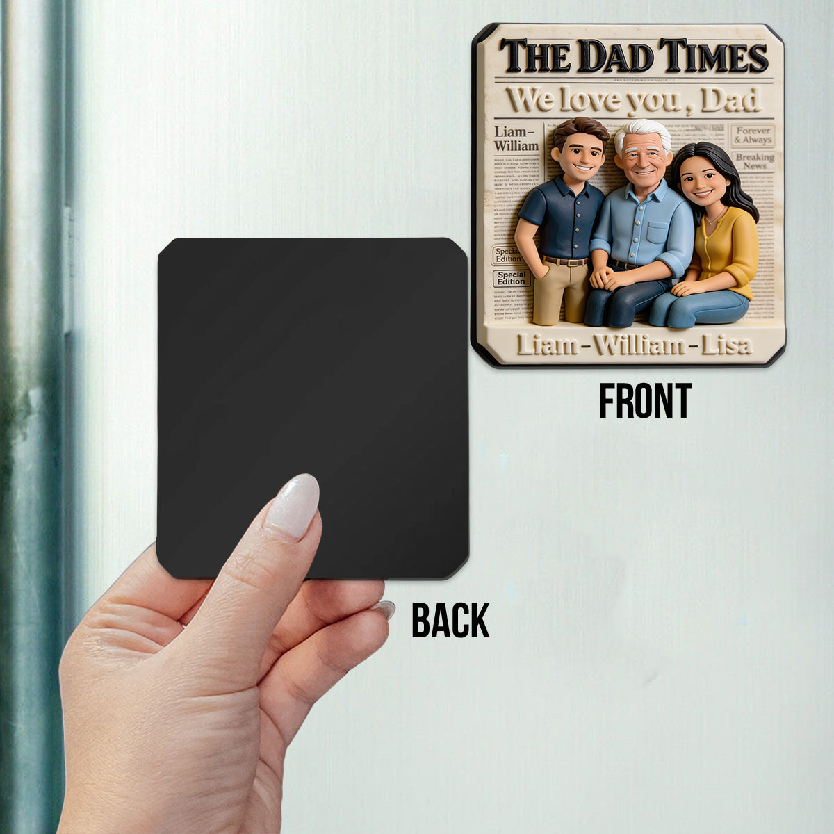 Father's Day Gifts, The Dad Times - Personalized Father Magnet
