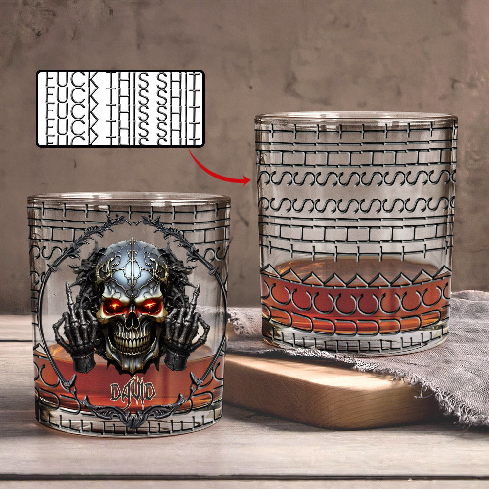 Scheiß drauf – personalisiertes Totenkopf-Whiskyglas
