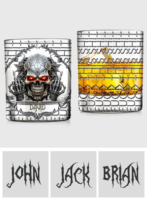 Scheiß drauf – personalisiertes Totenkopf-Whiskyglas