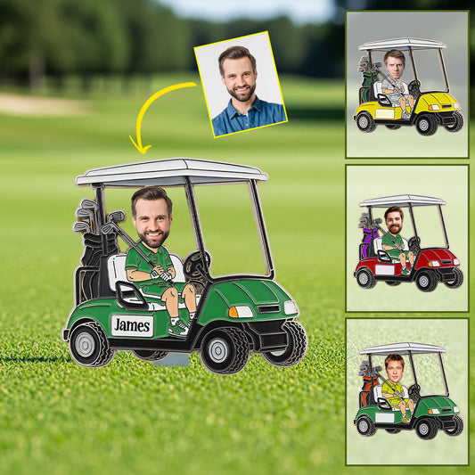 Funny Caricature Gift For Golf Lover - Personalized Golf Ball Marker