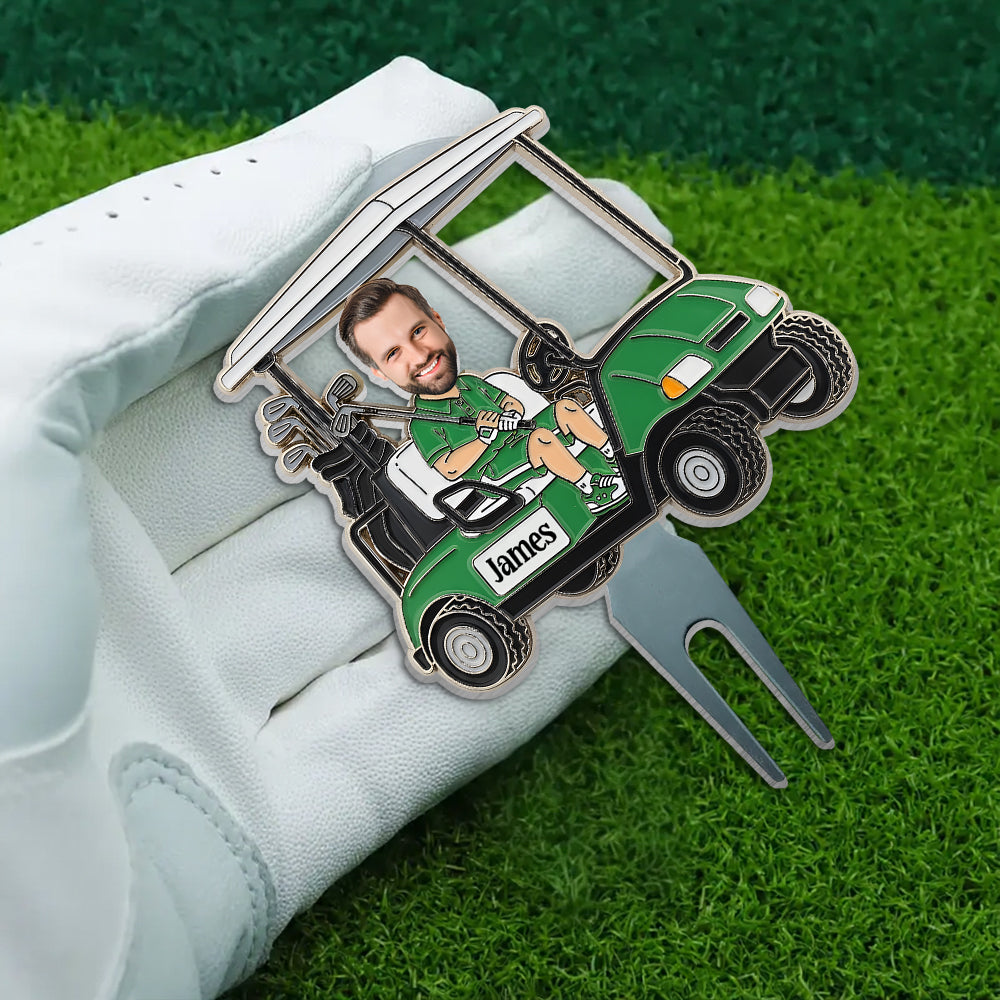 Witziges Karikatur-Geschenk für Golfliebhaber – personalisierter Golfballmarker