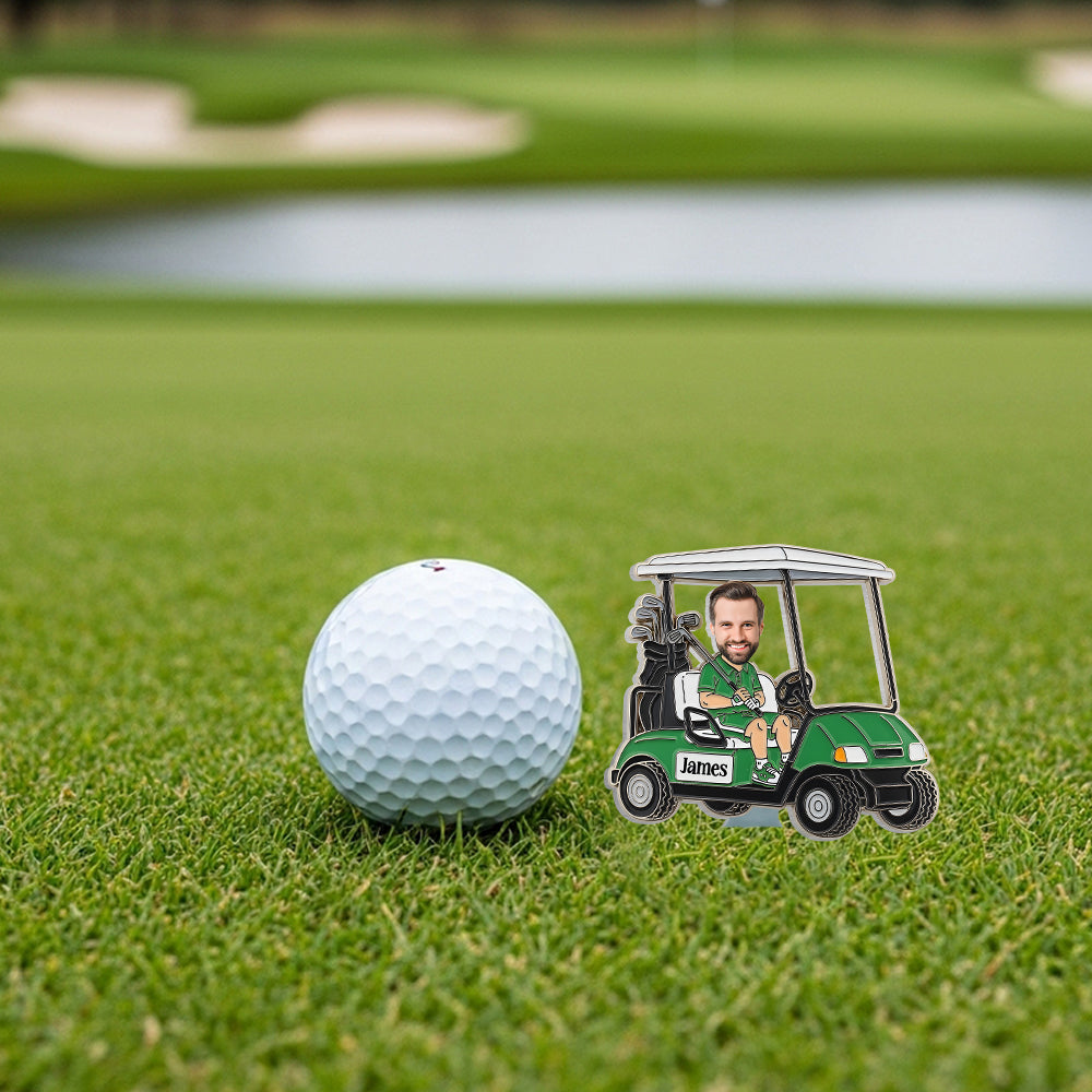 Witziges Karikatur-Geschenk für Golfliebhaber – personalisierter Golfballmarker