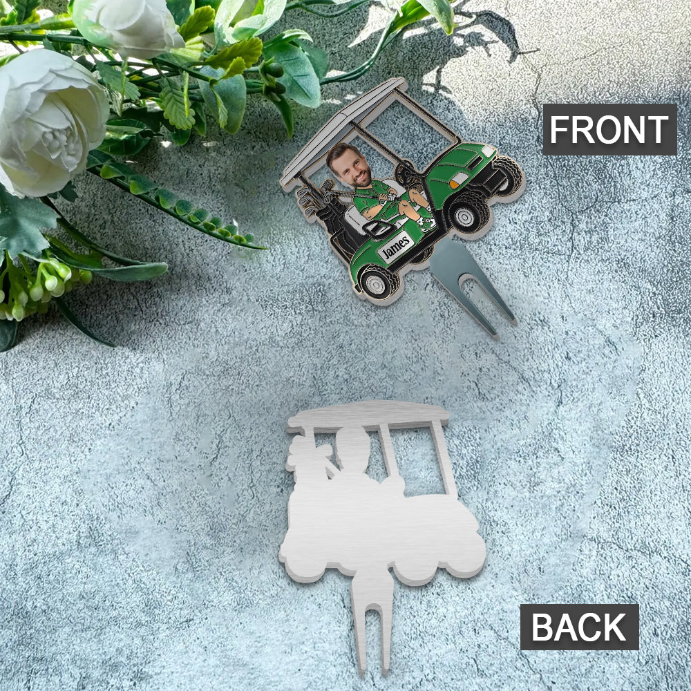 Witziges Karikatur-Geschenk für Golfliebhaber – personalisierter Golfballmarker