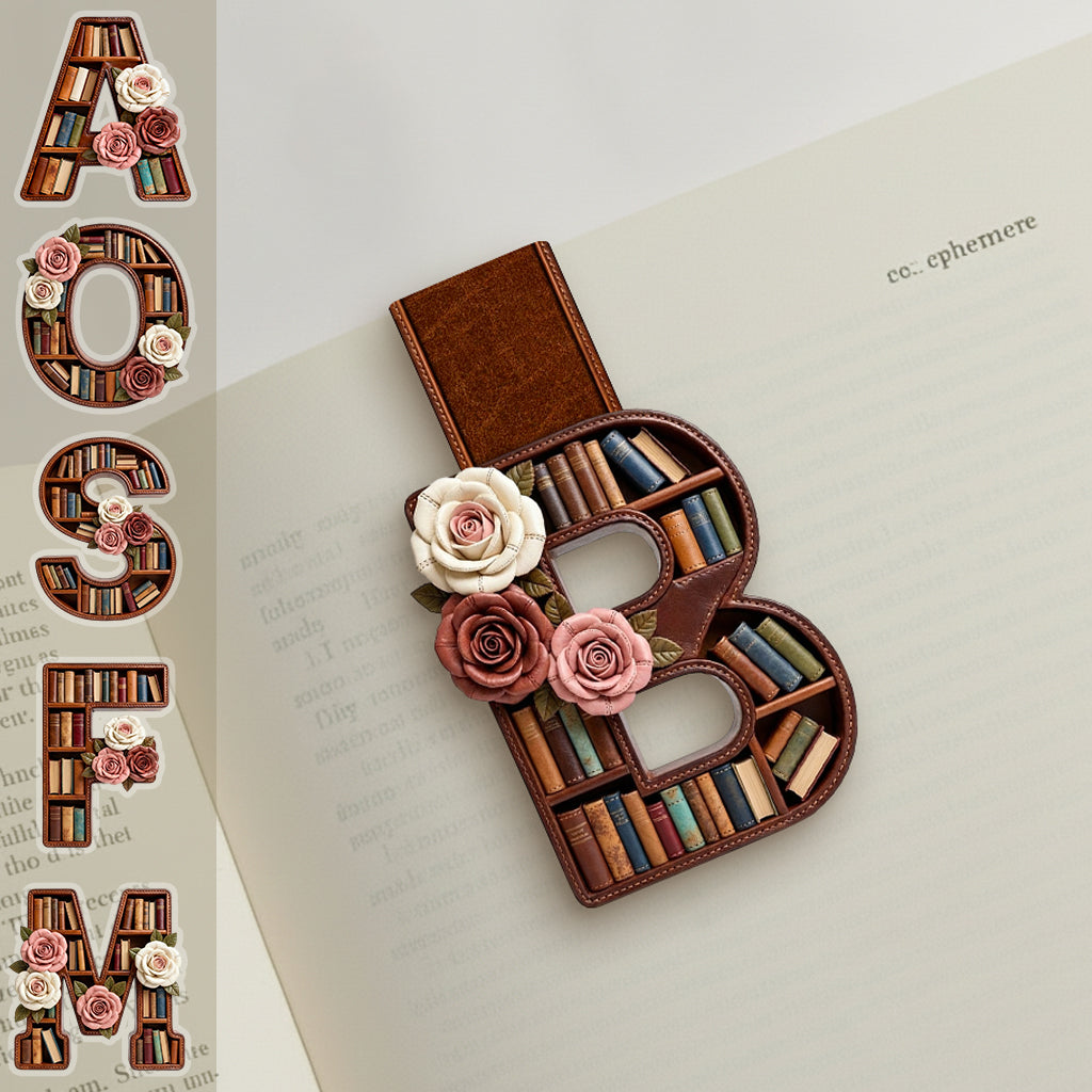 Perfektes Geschenk für Bücherliebhaber – personalisiertes, magnetisches Lesezeichen in Buchform mit Anfangsbuchstaben des Namens
