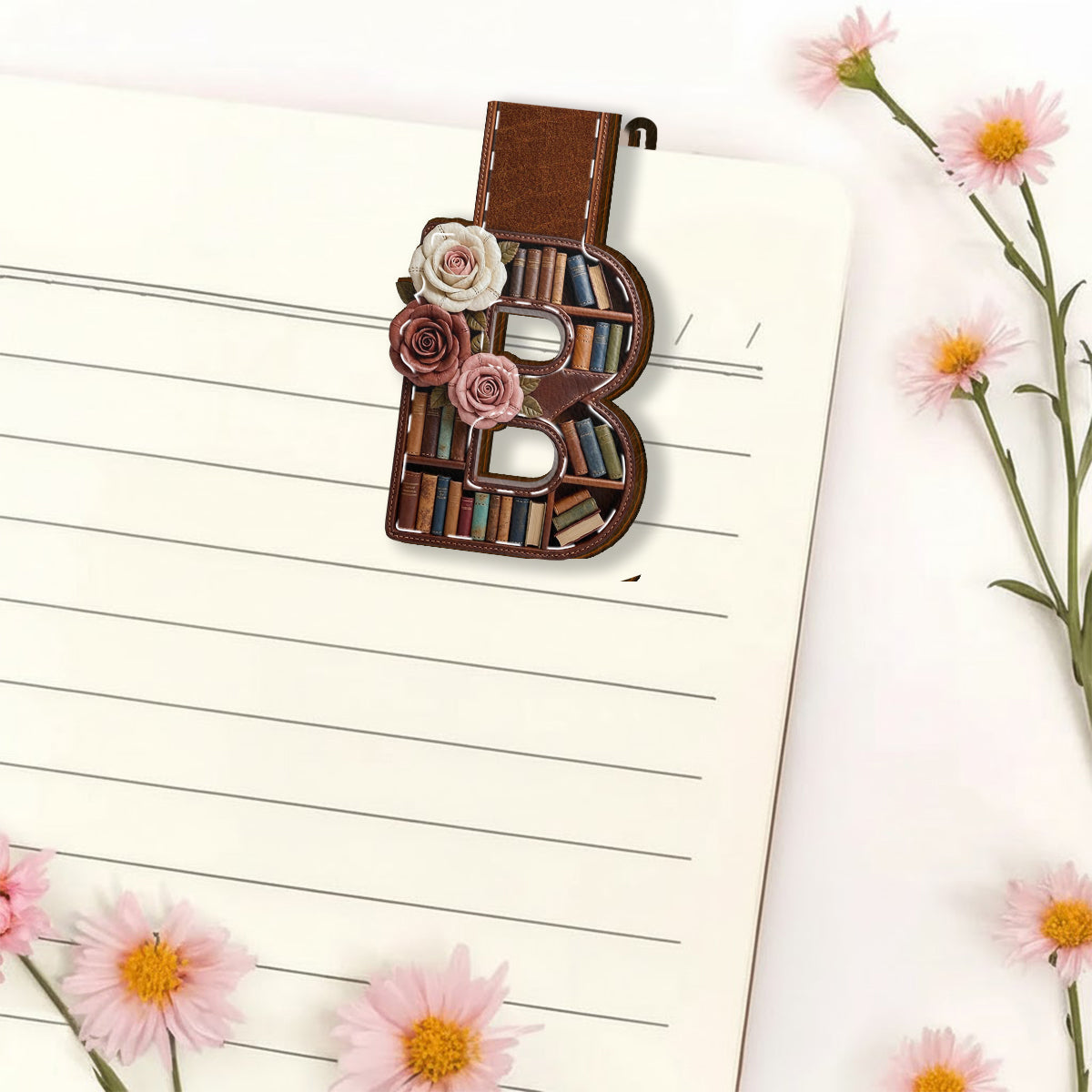 Perfektes Geschenk für Bücherliebhaber – personalisiertes, magnetisches Lesezeichen in Buchform mit Anfangsbuchstaben des Namens