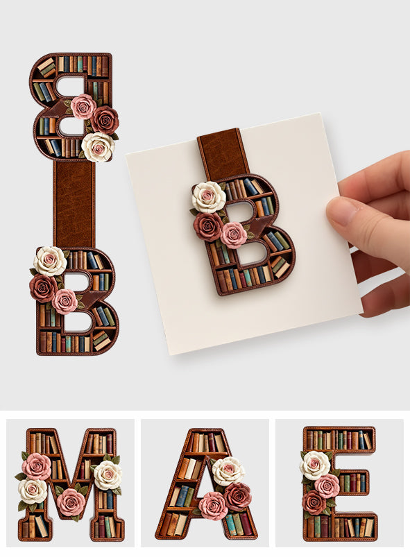 Perfektes Geschenk für Bücherliebhaber – personalisiertes, magnetisches Lesezeichen in Buchform mit Anfangsbuchstaben des Namens