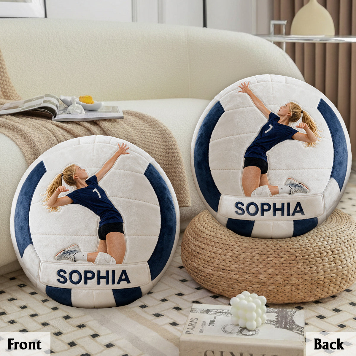 Any Sport, Any Photo - Personalized Football Premium Faux Fur Pillow