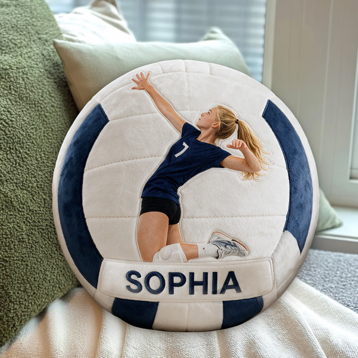 Any Sport, Any Photo - Personalized Football Premium Faux Fur Pillow
