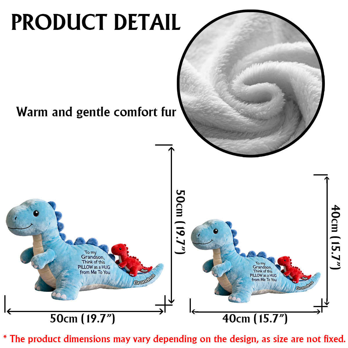 Für meinen Enkel – personalisiertes Kissen in Kinderform aus Kunstfell