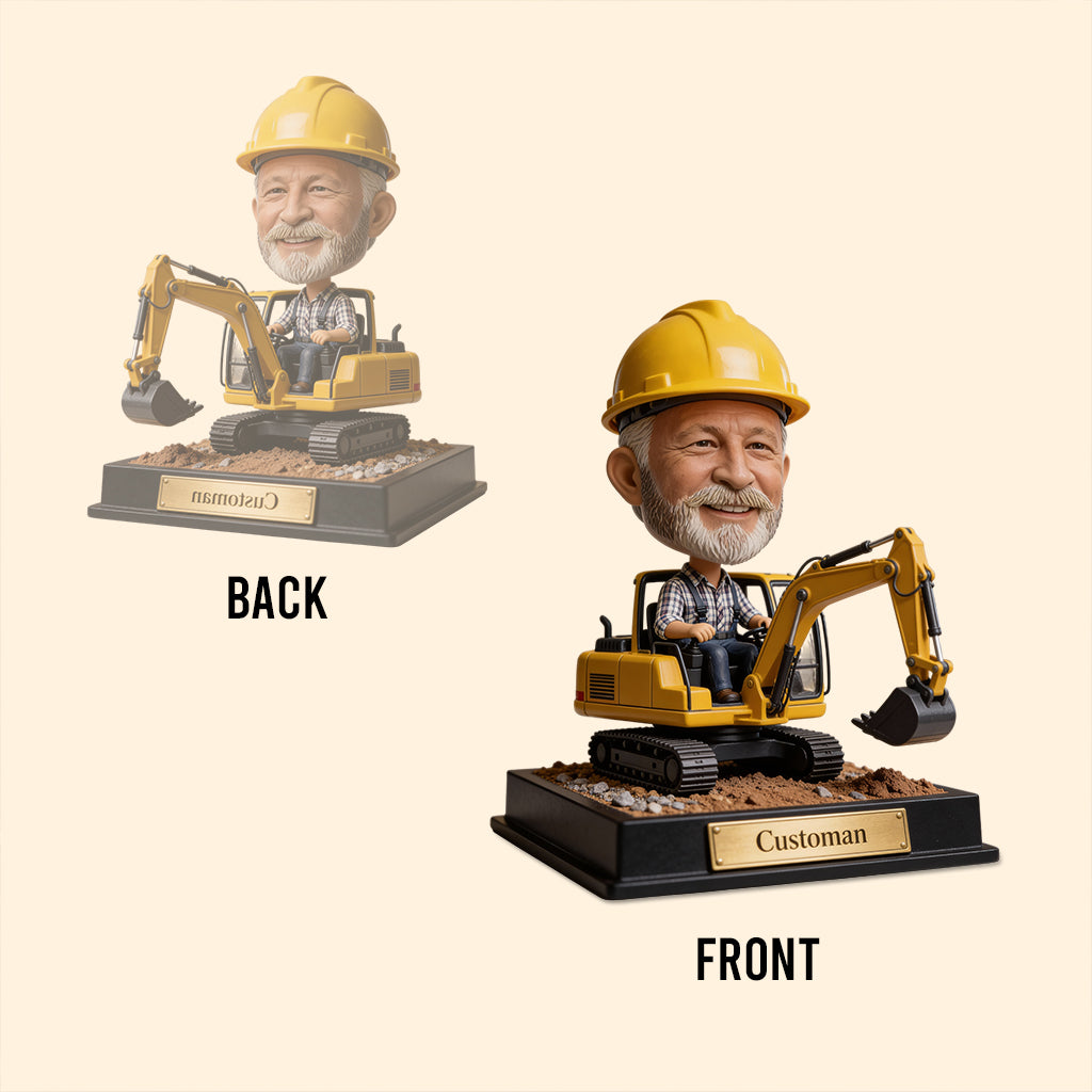 Excavator Tractor, Construction Theme - Personalized Custom Shaped Acrylic Plaque