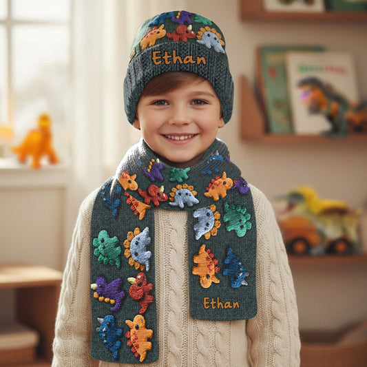 Personalisiertes Wintergeschenk für Kinder – perfekt für Schneetage und Ausflüge – personalisierter Kinderstrickschal