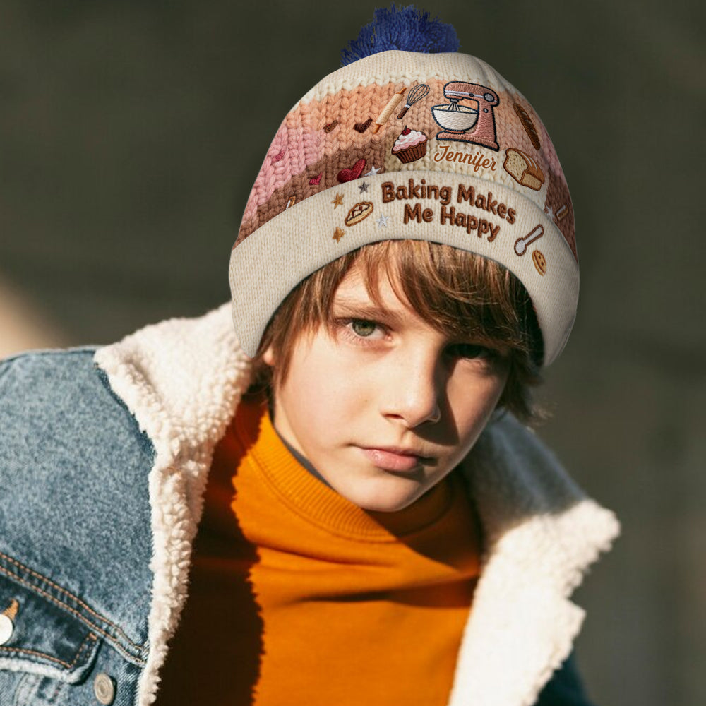 Backen macht mich glücklich – personalisierte Backmütze