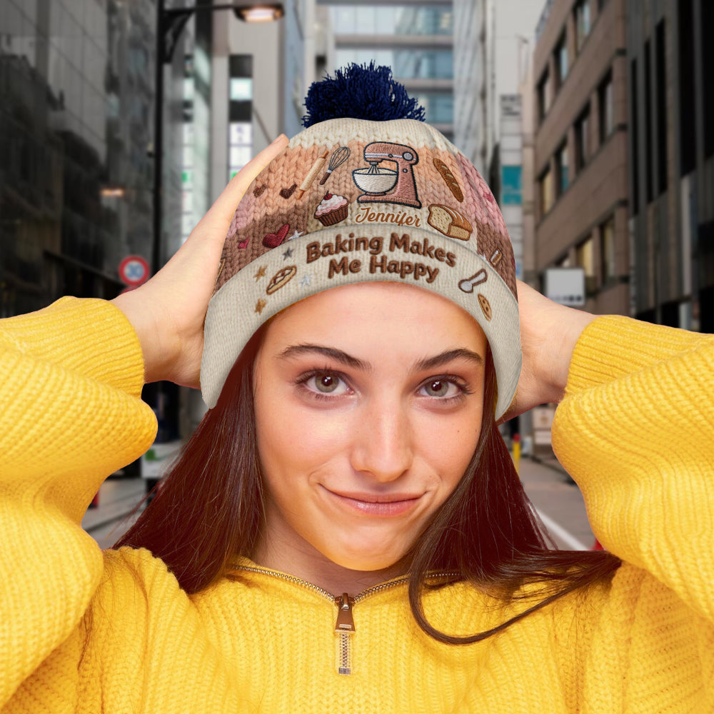 Backen macht mich glücklich – personalisierte Backmütze