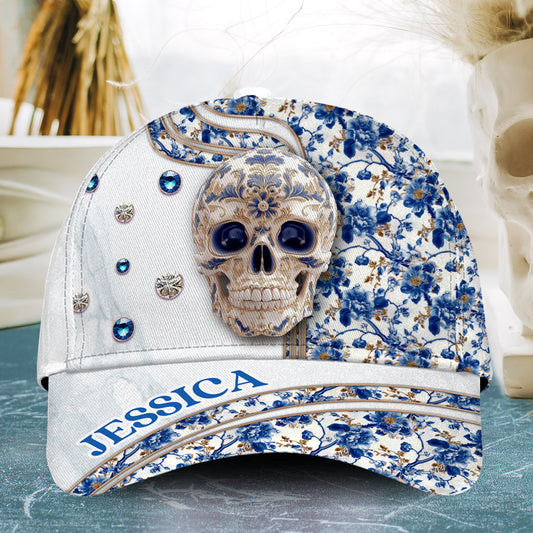 Totenkopf-Toile-de-Jouy - Personalisierte Totenkopf-Klassikkappe