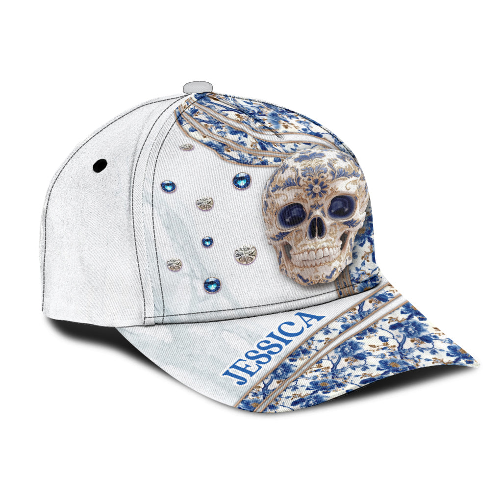 Totenkopf-Toile-de-Jouy - Personalisierte Totenkopf-Klassikkappe