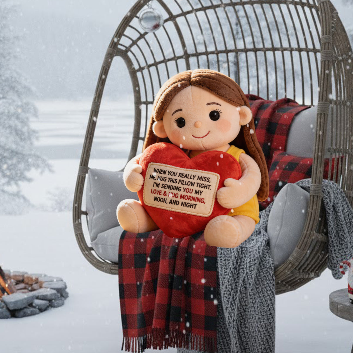 Gedenkgeschenk für Verstorbene – personalisiertes Gedenkkissen aus Kunstfell