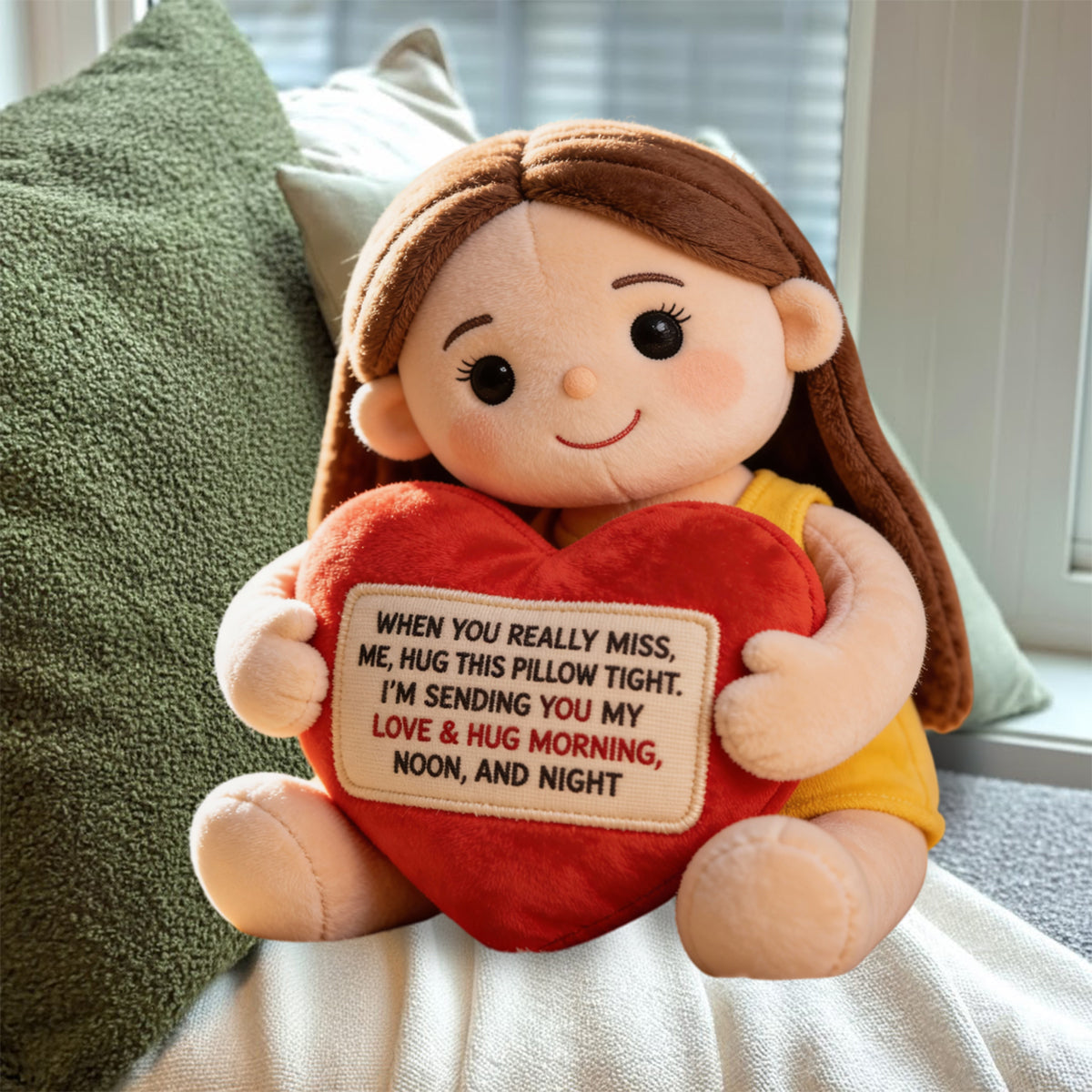 Gedenkgeschenk für Verstorbene – personalisiertes Gedenkkissen aus Kunstfell