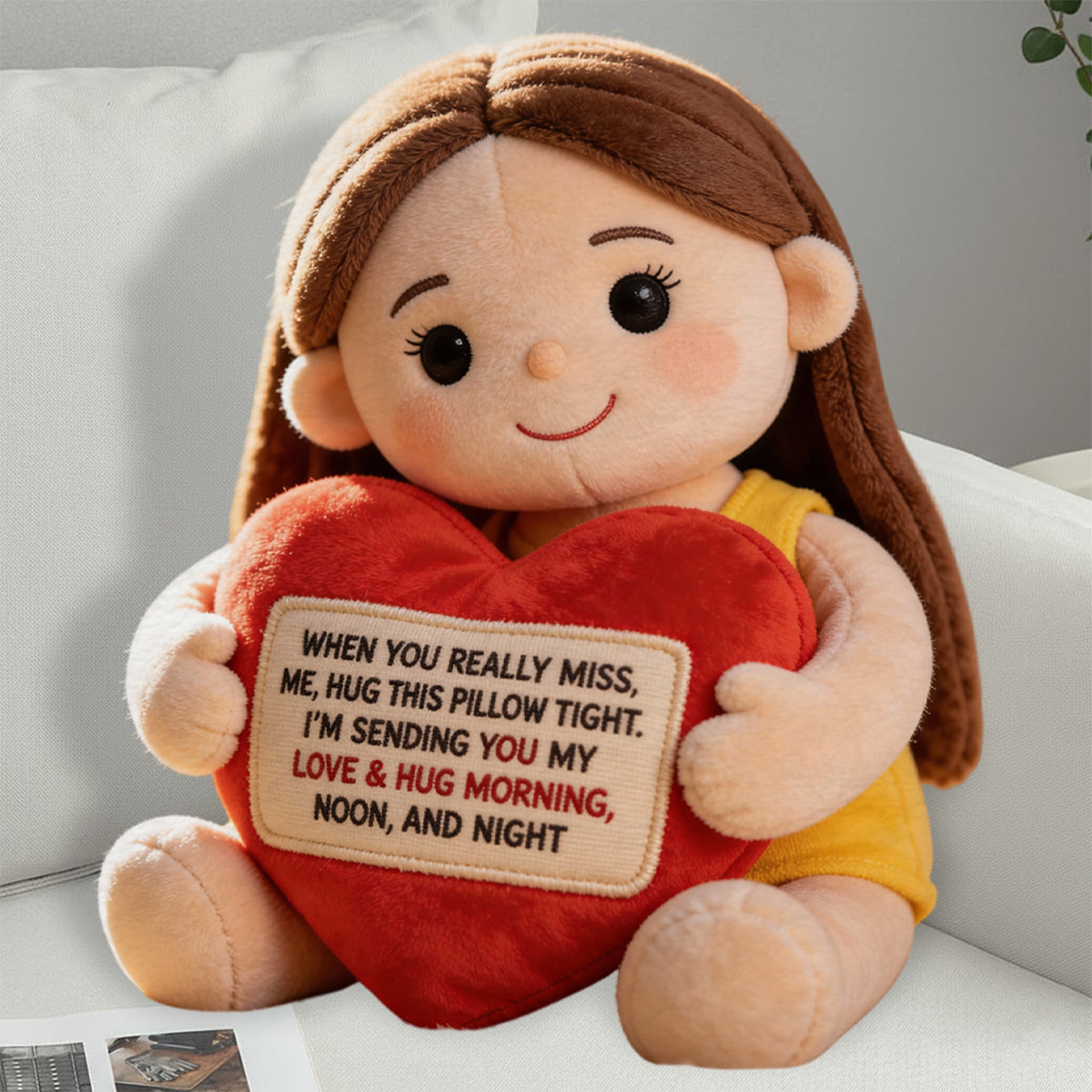 Gedenkgeschenk für Verstorbene – personalisiertes Gedenkkissen aus Kunstfell