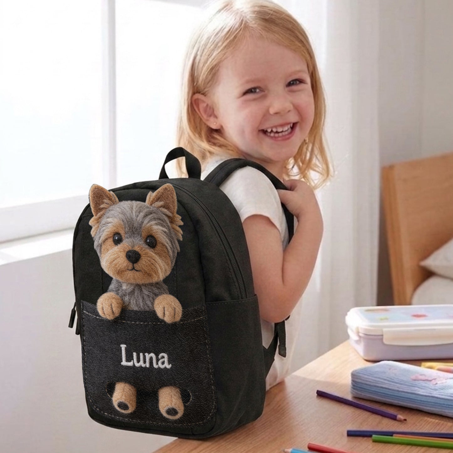 Perfect Companion - Personalized Dog Changeable Leather Patch Backpack