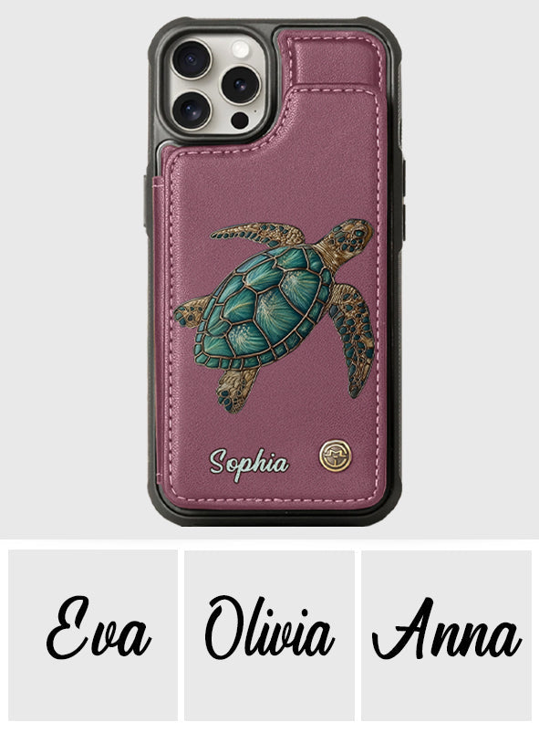 Love Turtles - Personalized Turtle Wallet Phone Case