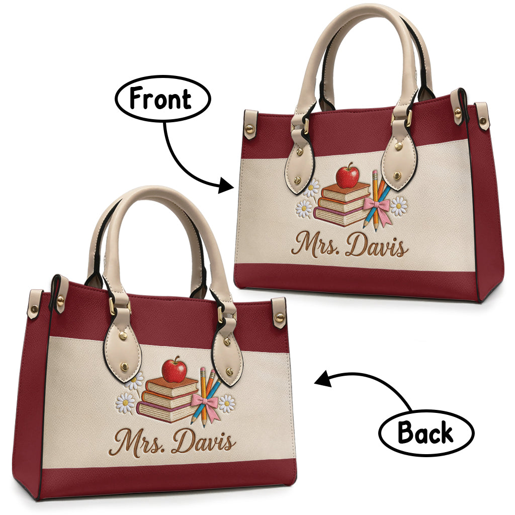 Teacher Gifts - Personalized Teacher Leather Handbag