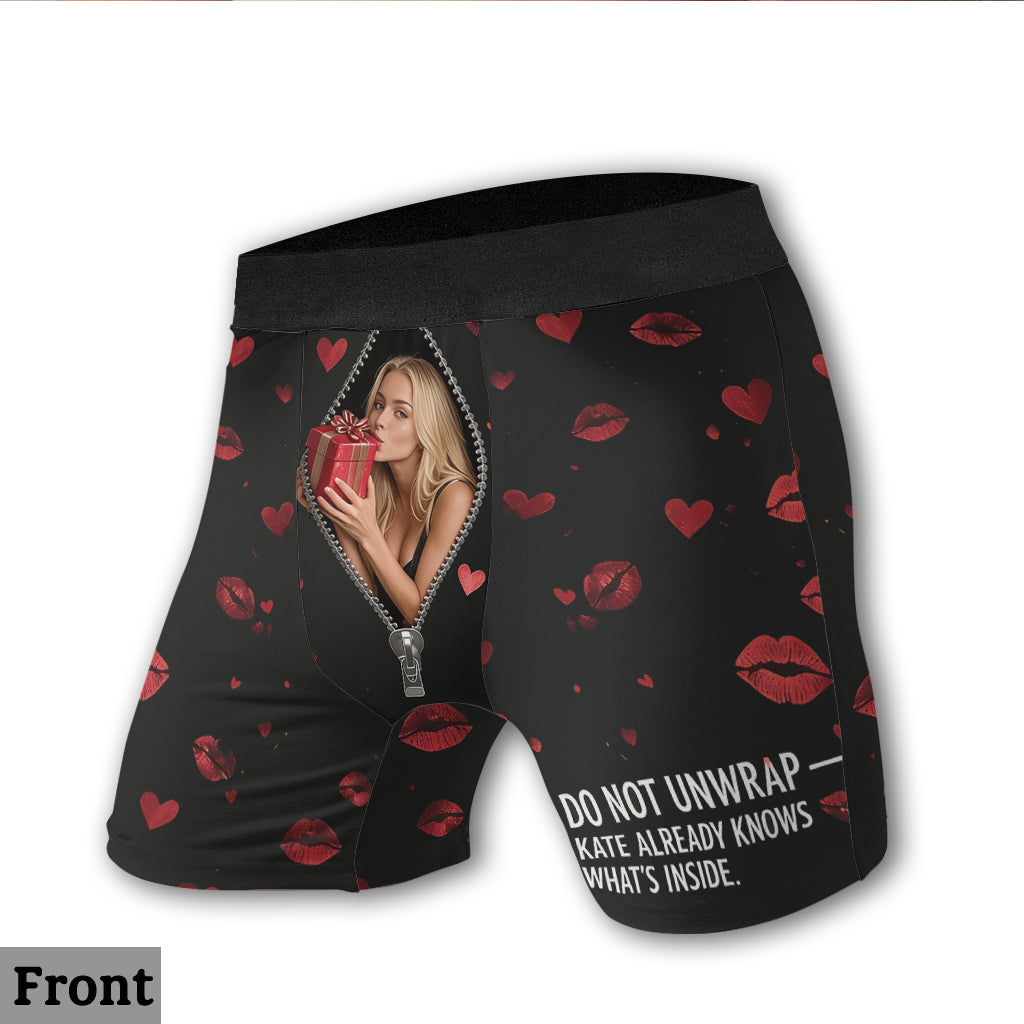 Do Not Unwrap - Personalized Spicy Couple Men’s Boxer Briefs