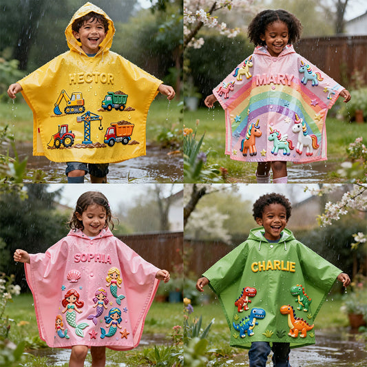 Einzigartiges Geschenk für Kinder – personalisierter Regenponcho für Kinder