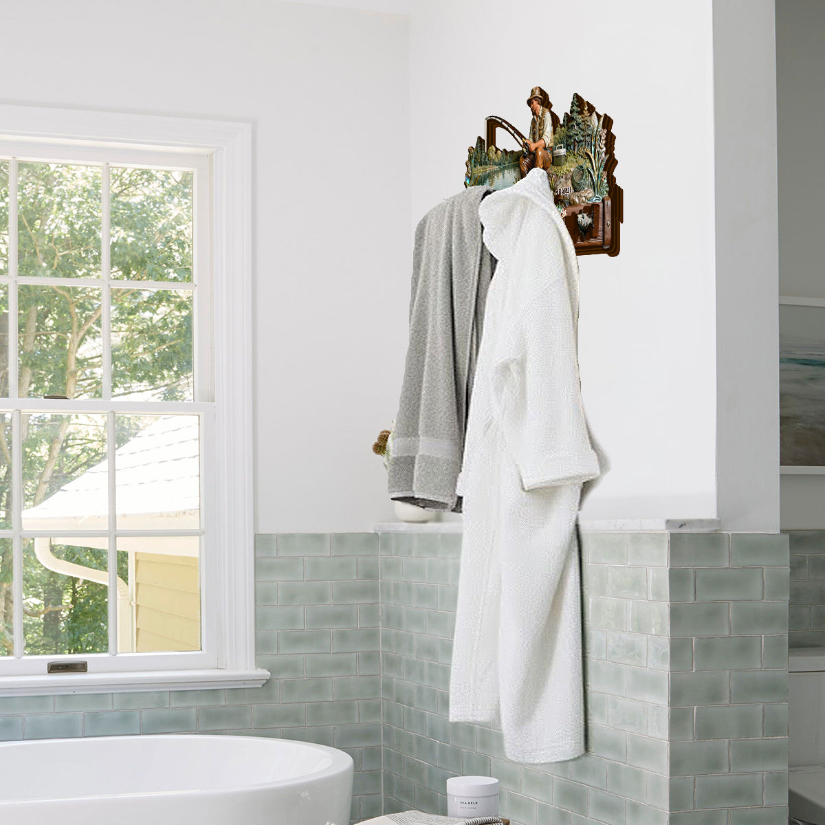 Anglerleben – Personalisierter Hängeorganizer in Angelform