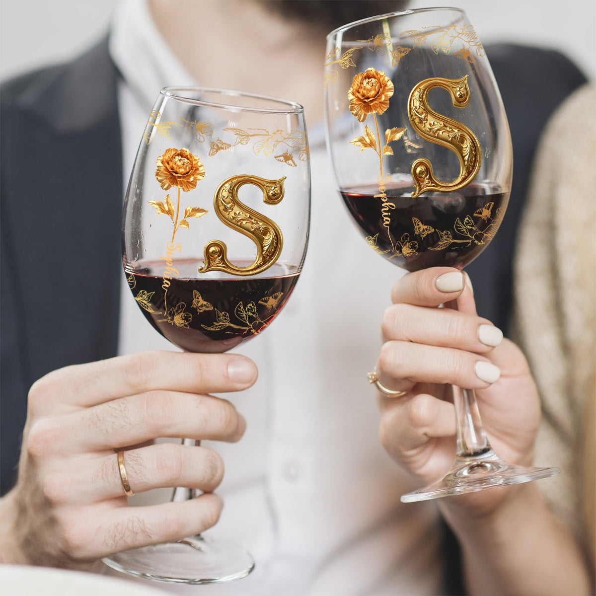 Es braucht Zeit, um eine alte Freundschaft wachsen zu lassen – personalisiertes Weinglas mit langem Stiel für die beste Freundin