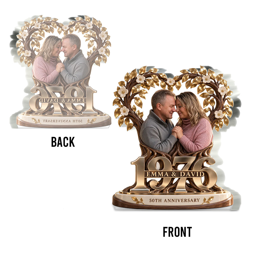 Personalisierte Geschenkidee für Paare, Romantische Jubiläumsfigur für Ehemann und Ehefrau mit Namen und Datum, Freund Freundinnen Geschenk - Personalisierte Paar Acrylplakette