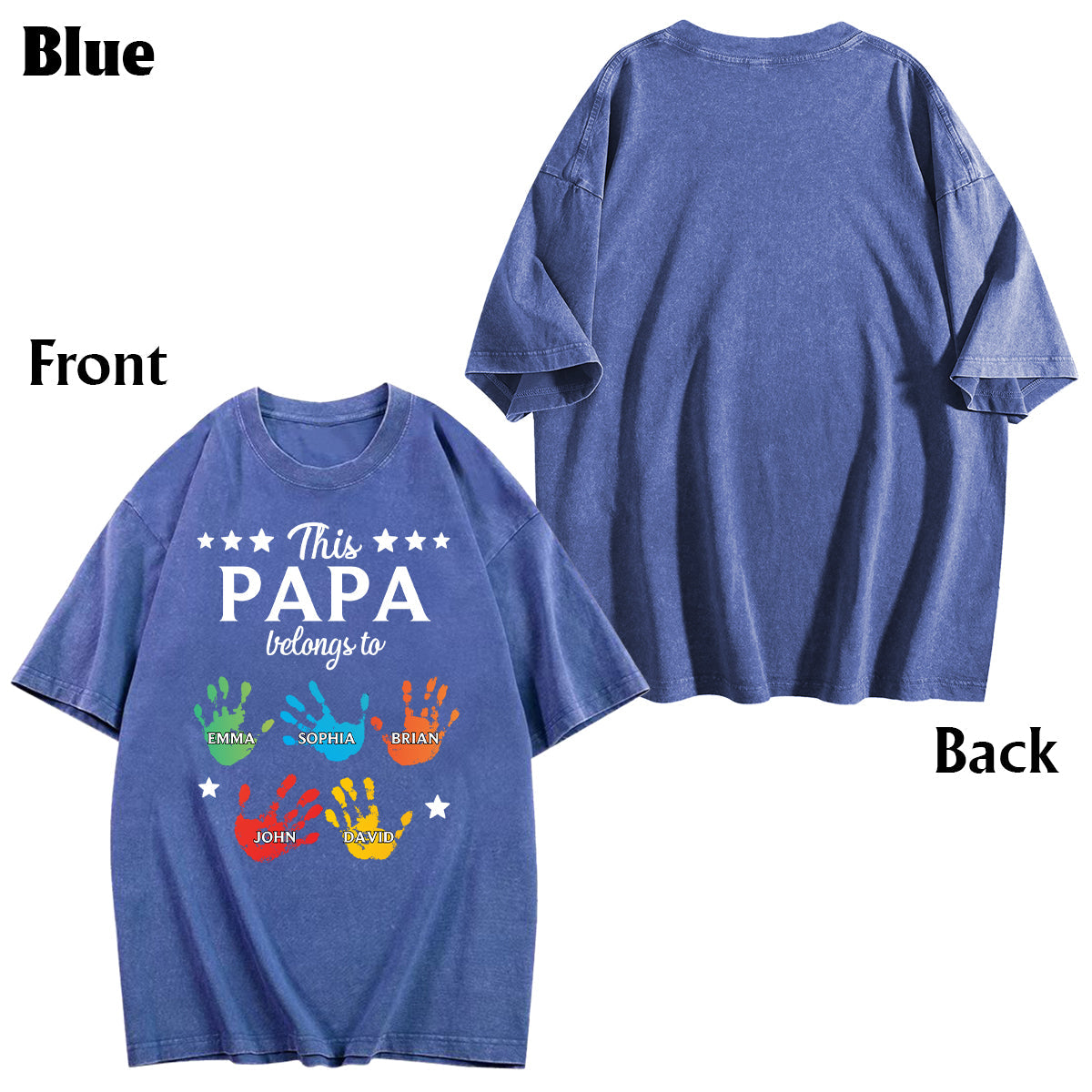 Dieses „Papa gehört Händen“-T-Shirt – personalisiertes Opa-Wasch-Shirt