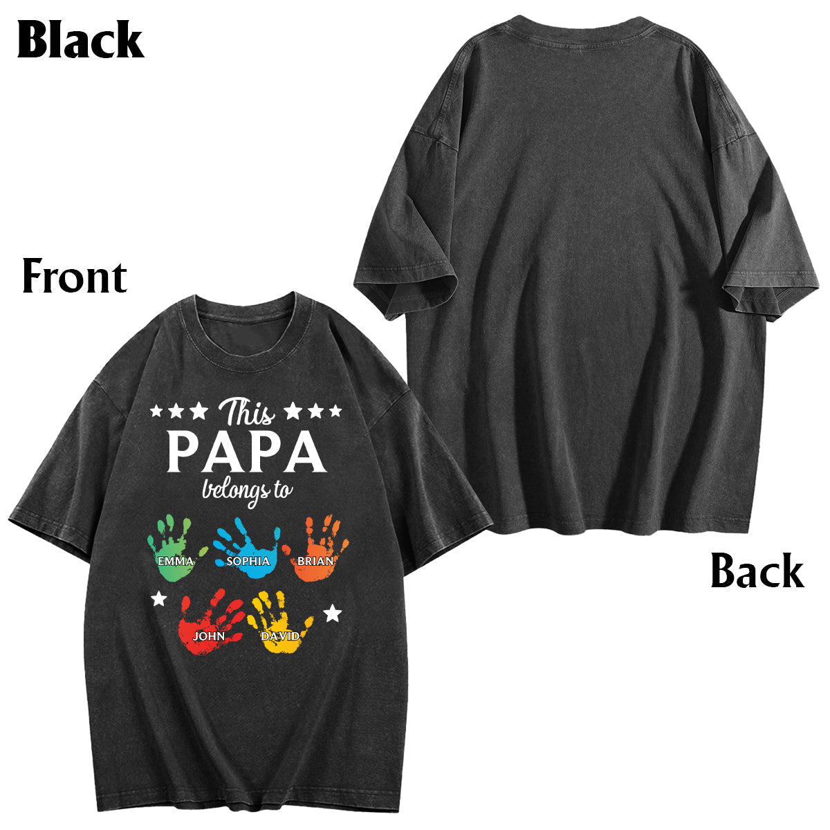 Dieses „Papa gehört Händen“-T-Shirt – personalisiertes Opa-Wasch-Shirt
