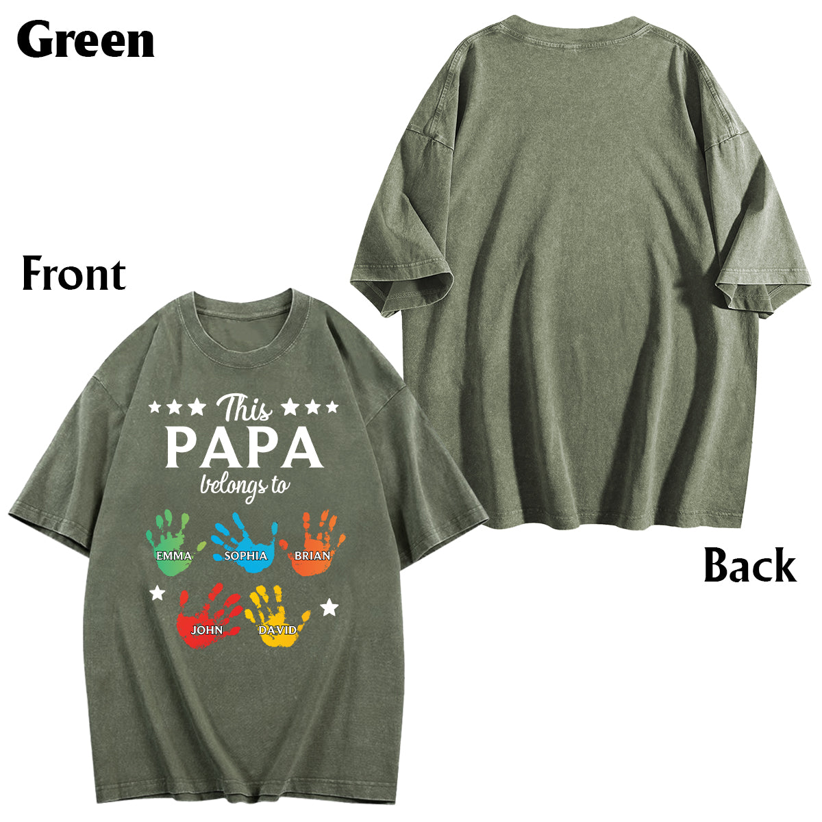 Dieses „Papa gehört Händen“-T-Shirt – personalisiertes Opa-Wasch-Shirt