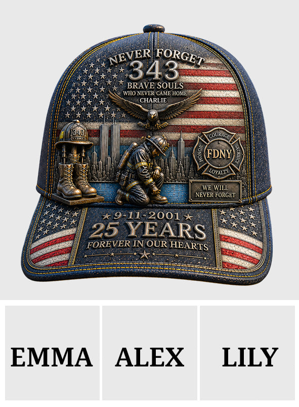 Firefighter 9/11 25th Anniversary Memorial - Personalized Firefighter Classic Cap