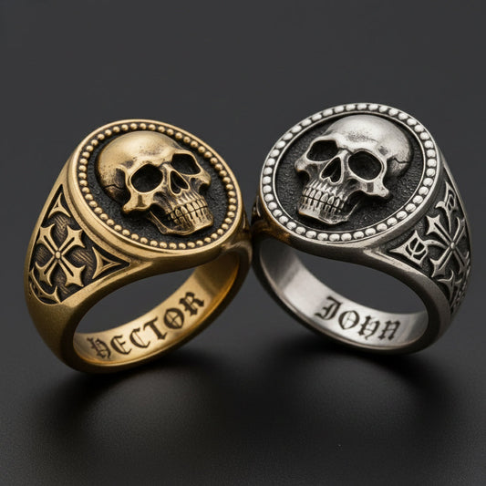 Cooler Totenkopf – Personalisierter Totenkopf-Siegelring
