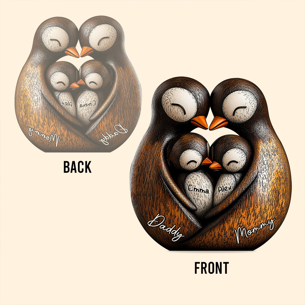 Pinguin-Papa – Personalisierte Acrylplakette in individueller Form für Väter