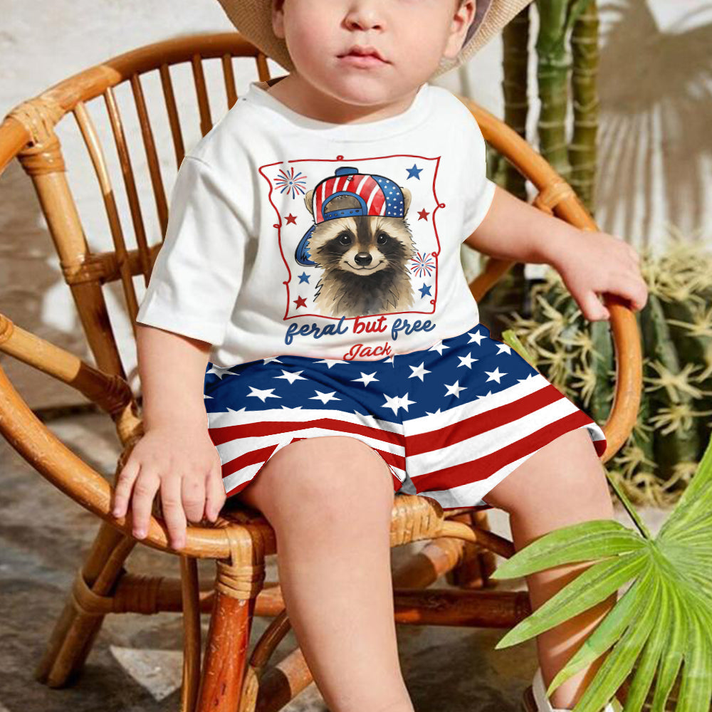 Wild, aber frei – personalisiertes Kinder-T-Shirt & Shorts