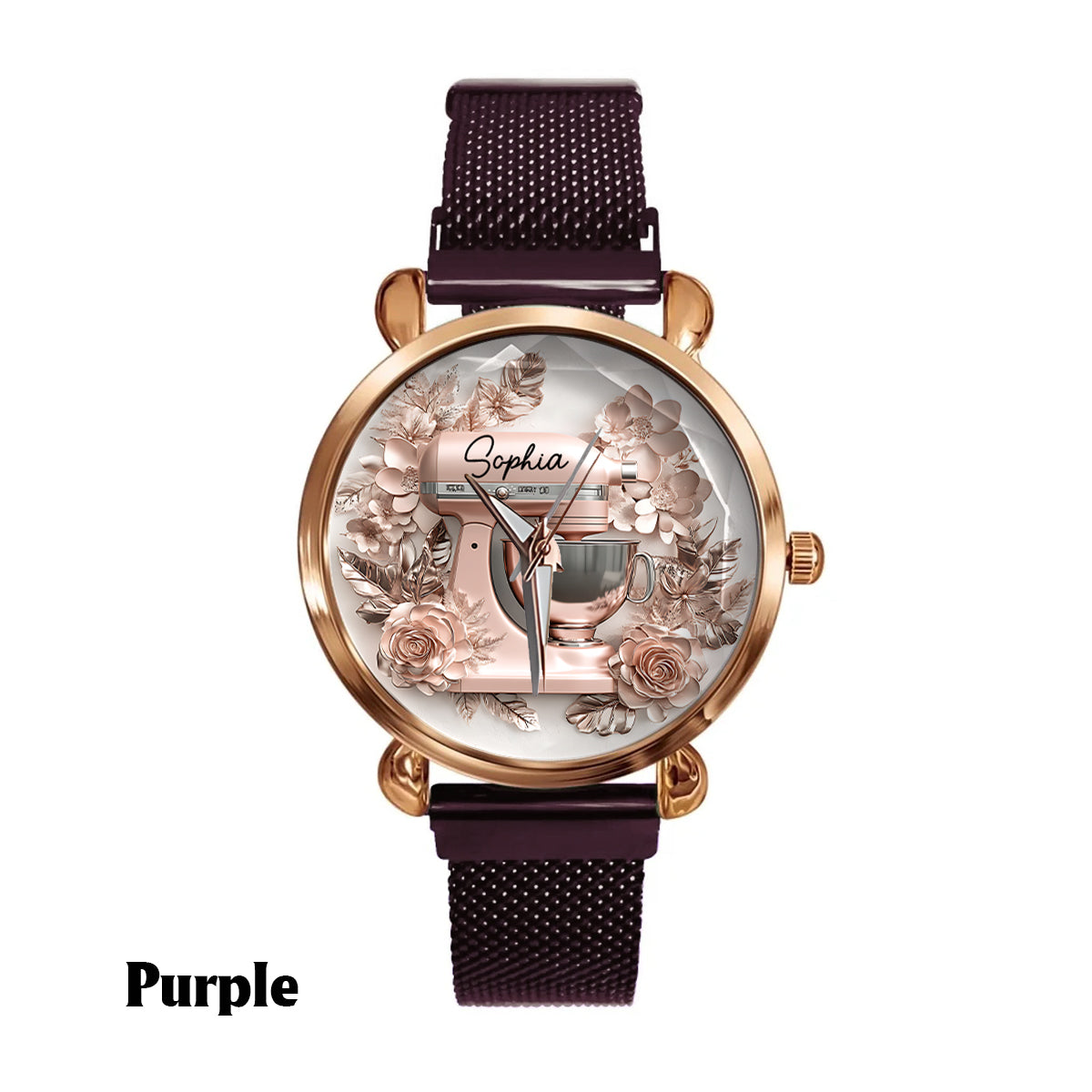 Einfach ein Mädchen, das Backen liebt – Wunderschöne Küchenmaschine – Personalisierte Damen-Handuhr zum Backen