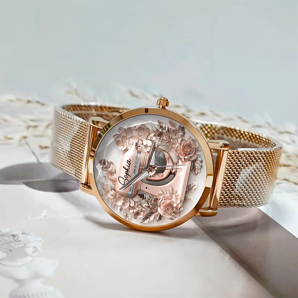 Einfach ein Mädchen, das Backen liebt – Wunderschöne Küchenmaschine – Personalisierte Damen-Handuhr zum Backen