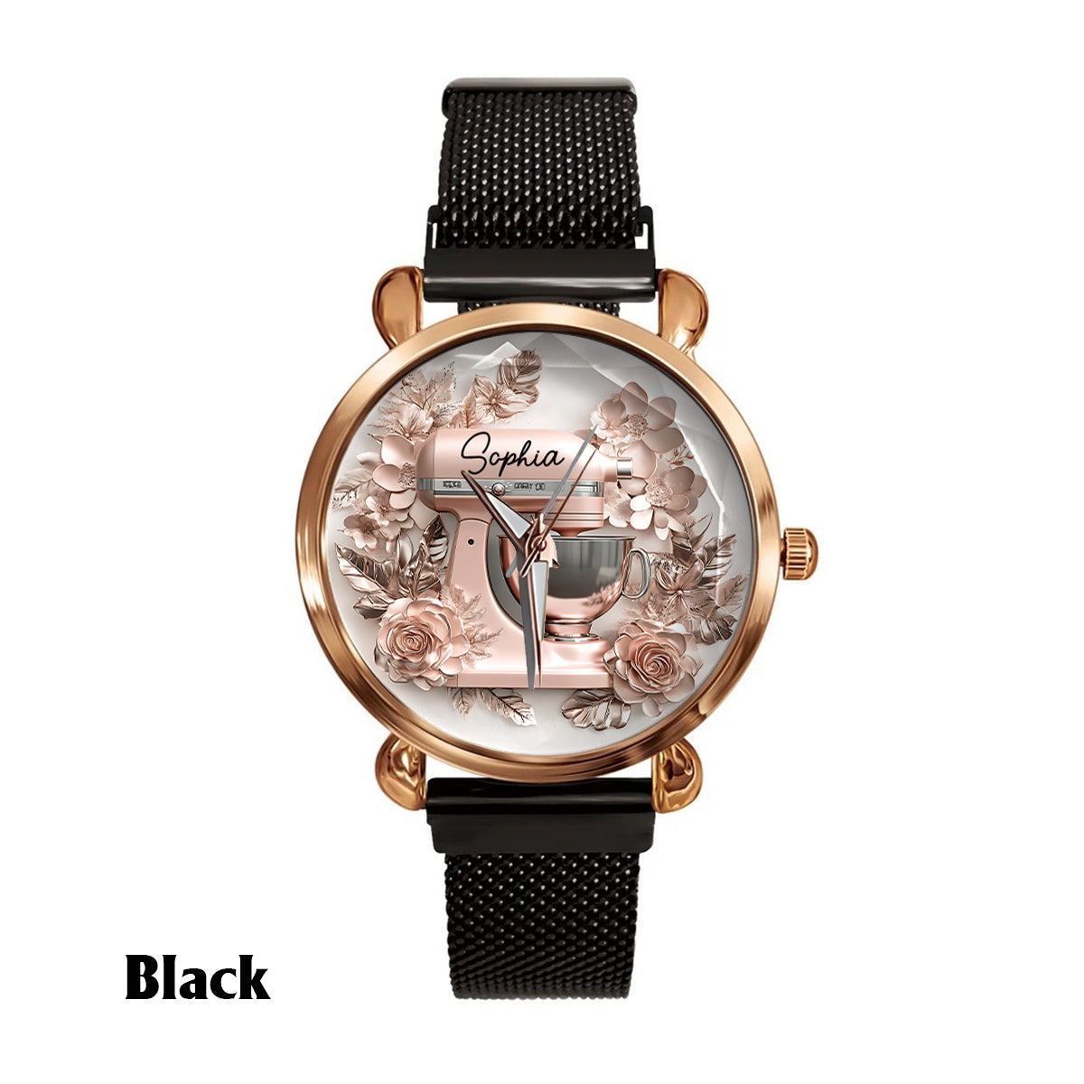 Einfach ein Mädchen, das Backen liebt – Wunderschöne Küchenmaschine – Personalisierte Damen-Handuhr zum Backen