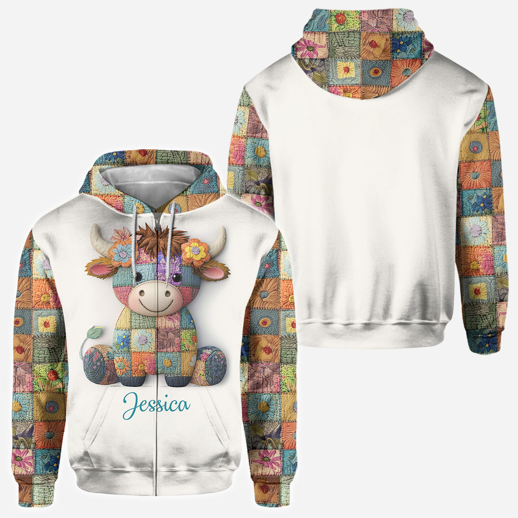 Einfach ein Mädchen, das Hochlandrinder liebt – personalisiertes T-Shirt mit Hochlandrind-Motiv