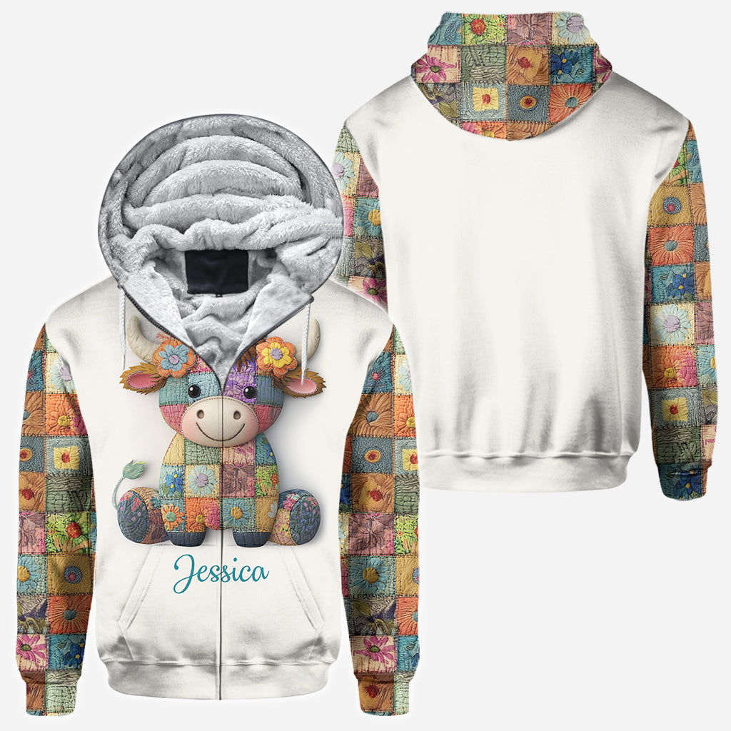 Einfach ein Mädchen, das Hochlandrinder liebt – personalisiertes T-Shirt mit Hochlandrind-Motiv