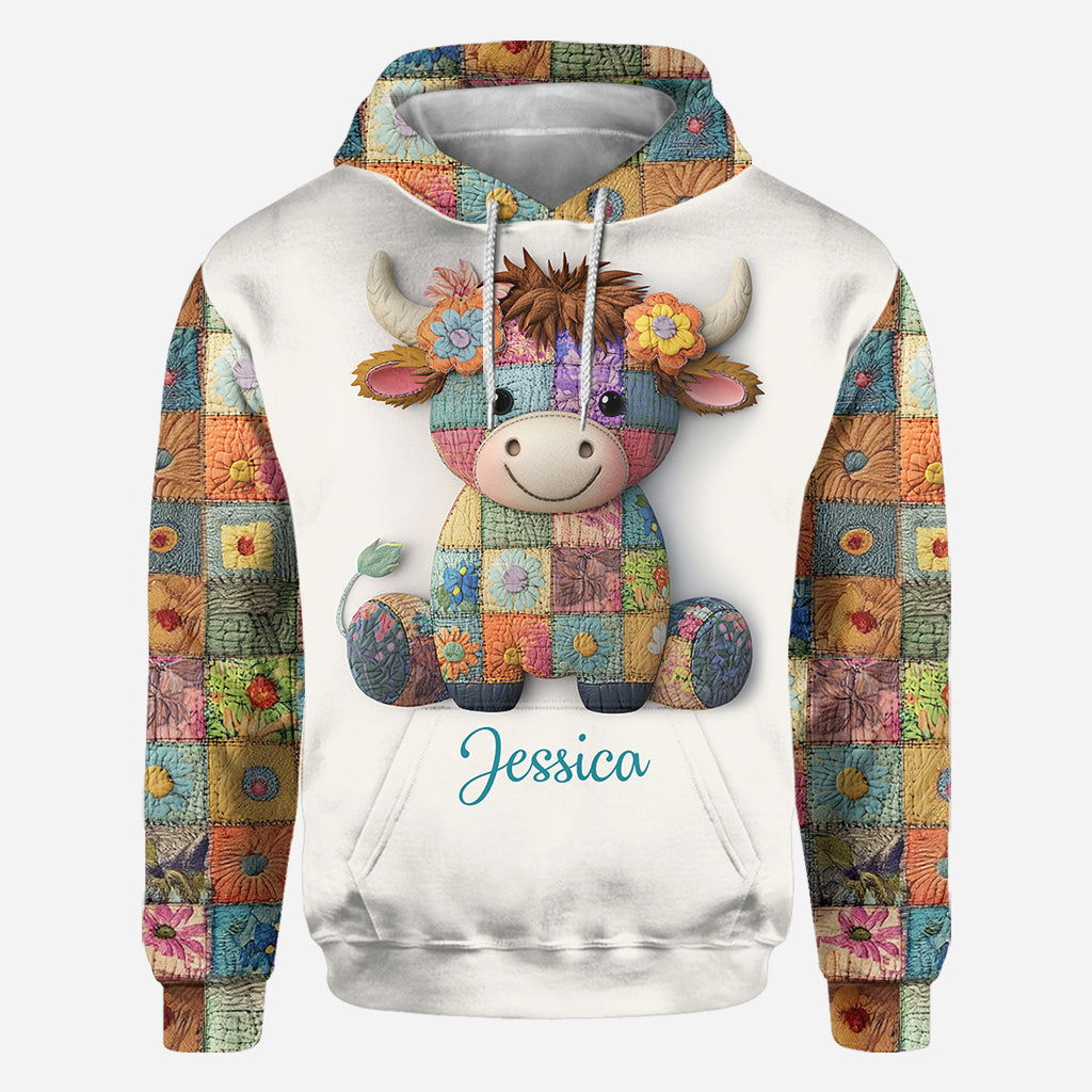 Einfach ein Mädchen, das Hochlandrinder liebt – personalisiertes T-Shirt mit Hochlandrind-Motiv